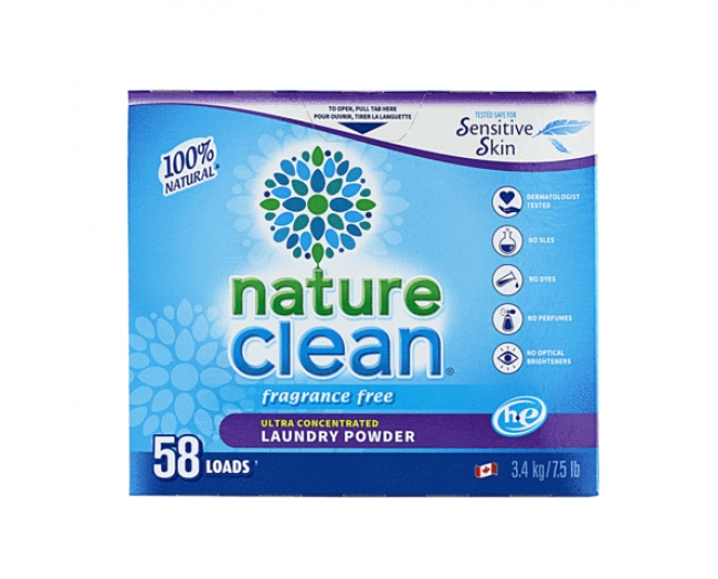 Nature Clean 洗衣粉-不含香料  3.4KG[100%纯天然]